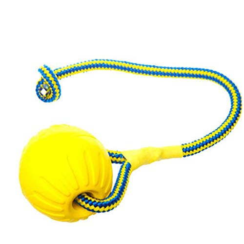 Pelota De Juguete 7 / 9Cm Pelota De Juguete Para Adiestramiento De Perros Domésticos Bolas De Goma Maciza Indestructibles Chew Play Fetch Bite Toy Con Venta De Cuerda Resistente A La Mordida, Color De