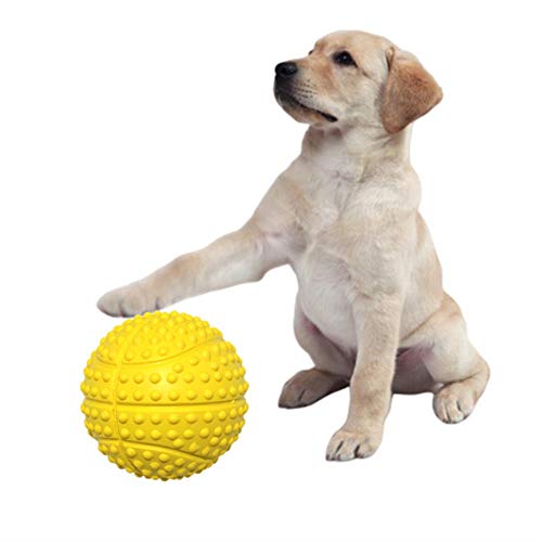 Pelota De Juguete Base De Baloncesto Duradera De Goma Natural Forma De Balón De Fútbol Pelota Pequeña Adiestramiento De Perros Masticar Jugar Juguetes Para Mascotas Con Sonido Chirriante, Rojo, Balonc