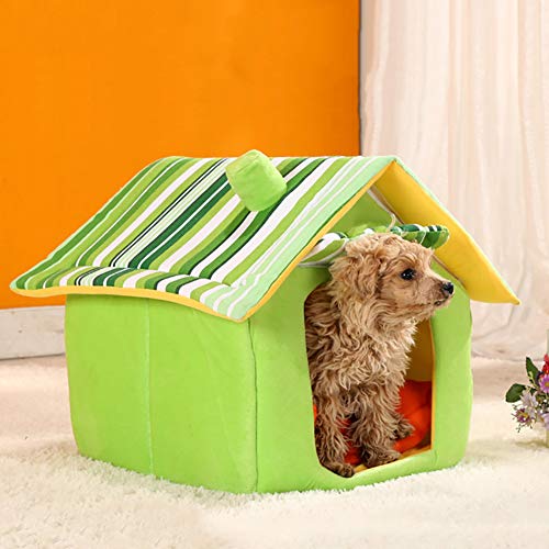 pengyu-¡ Lovely Dog Cat House - Cojín cálido de Invierno para caseta de Mascotas, Lavable, Desmontable, casa para Mascotas, Suministros para Mascotas - Café S