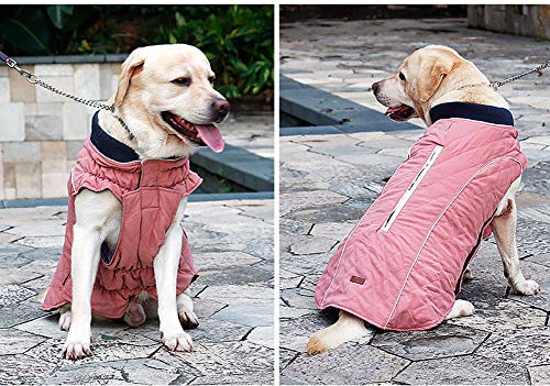 PENIVO Chaqueta de 6 Colores para Mascotas Ropa para Perros Repelente al Agua, Ropa Abrigada de Invierno Abrigos Reversibles para Perros pequeños medianos (M, Rosa)