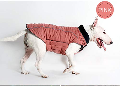 PENIVO Chaqueta de 6 Colores para Mascotas Ropa para Perros Repelente al Agua, Ropa Abrigada de Invierno Abrigos Reversibles para Perros pequeños medianos (M, Rosa)