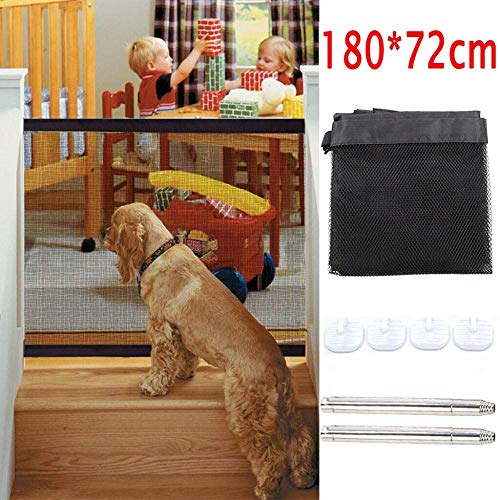 PENVEAT Hot Dog Gate La ingeniosa Malla Magic Pet Gate para Perros Safe Guard e Install Pet Dog Safety Enclosure Dog Fences, un tamaño