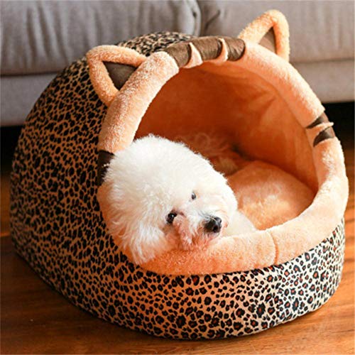 PENVEAT Lavable Plegable Gato casa cálido Suave Lindo Invierno Mascota Perro Gato Cama Nido Perrera para pequeños Gatos medianos Perros A8M123, sección Delgada, L