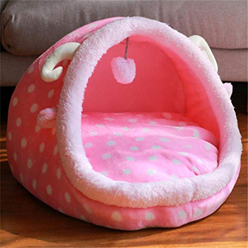 PENVEAT Lavable Plegable Gato casa cálido Suave Lindo Invierno Mascota Perro Gato Cama Nido Perrera para pequeños Gatos medianos Perros A8M123, sección Delgada, L