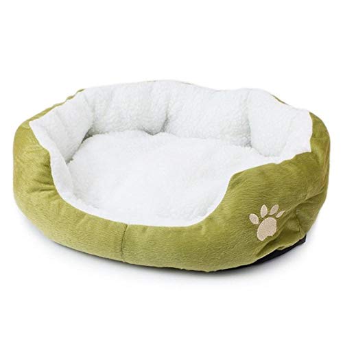 PENVEAT Tamaño S/L Mascota Cama de Calentamiento para Perros Casa para Perros Nido de Material Suave Cestas para Perros Otoño e Invierno Perrera cálida para Cachorro de Gato, Verde, S, Estados Unidos