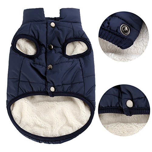 PENVO Ropa para Perros de Mascotas, Abrigos y Chaquetas Impermeables de Invierno para Perros pequeños y medianos Grandes Chaleco de Perro Cachorro Traje de suéter (Azul, XXL)