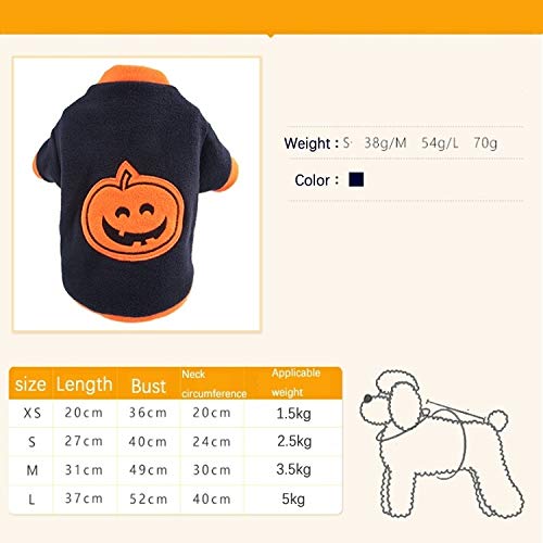 Perro sudaderas Ropa del animal doméstico de Halloween linda del perro de animal doméstico, calabaza camiseta calientes transpirable ropa, for la Pequeña Mediana Grande del gato del perro Tamaño: L