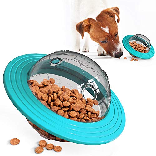 Perros pierden comida juguetes resistentes mordeduras Frisbee Missing Ball Puzzle Bola comida que falta Juego de alimentación lenta en interiores o exteriores, agregue campanas, bolas brillantes, etc.