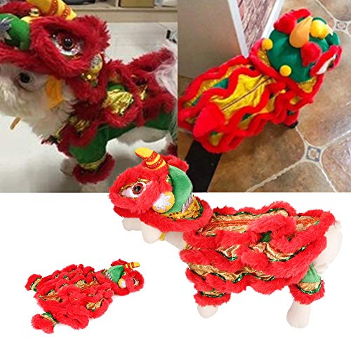 Pet Cat Dog Sweater, Lion Dance Costume, Dog Hoodie Jumpsuit Ropa para Mascotas Warm Cute Coat Jacket, Fleece Pet Coat for Puppy Small Medium Large Dog