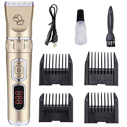 Pet Clipper Pelo De Gato del Gato del Perro Afeitadora Pantalla LCD Perro De Peluche Cortadora De Cabello Profesional No Hace Daño A La Piel Podadoras Eléctricas Recargables