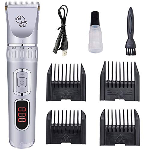 Pet Clipper Pelo De Gato del Gato del Perro Afeitadora Pantalla LCD Perro De Peluche Cortadora De Cabello Profesional No Hace Daño A La Piel Podadoras Eléctricas Recargables