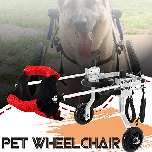 PET HOUND Silla de Ruedas Ajustable Auxiliar para Perro Coche para Rehabilitación Aleación de Aluminio para discapacitados Ajustable Pata Trasera para discapacitados Perro Mascota Silla de Ruedas XXS