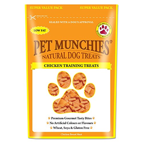 Pet Munchies - Paquete de 8 bolsas de chucherías de pato con sabor de pollo para mascotas, recompensa para adiestramiento.