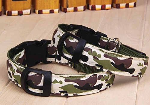 Pet Palace® Camuflaje de "MILITAR Mutt LED de Noche Seguridad Collar de perro con parpadeo de la etiqueta de hueso de perro gratis.