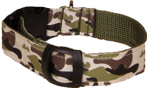 Pet Palace® Camuflaje de "MILITAR Mutt LED de Noche Seguridad Collar de perro con parpadeo de la etiqueta de hueso de perro gratis.