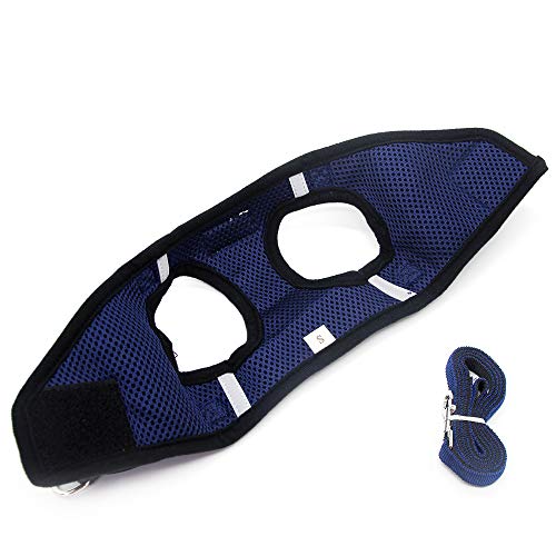 PET SPPTIES Tela de Malla Chaleco para Perros Arnés Suave Ajustable cómodo para Cachorros, Perros Pequeños y Gatos PS042 (M, Dark Blue)