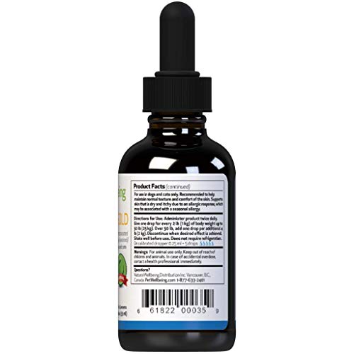 Pet Wellbeing - Picor De Oro Apoyo A Los Felinos - Soporte Natural De La Piel Alergia A Los Gatos - 2 Oz (59 Ml)