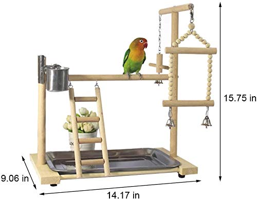 PETAMANIM Juguete de la Escalera del pájaro, Puente Deslizante de pie de Madera Educativo para Loros Mascotas