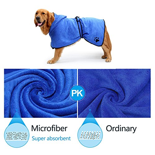 PETCUTE Albornoz para Perros Toalla Perro Microfibra Absorbente Pijamas Albornoz para Perros Tamaño Pequeño