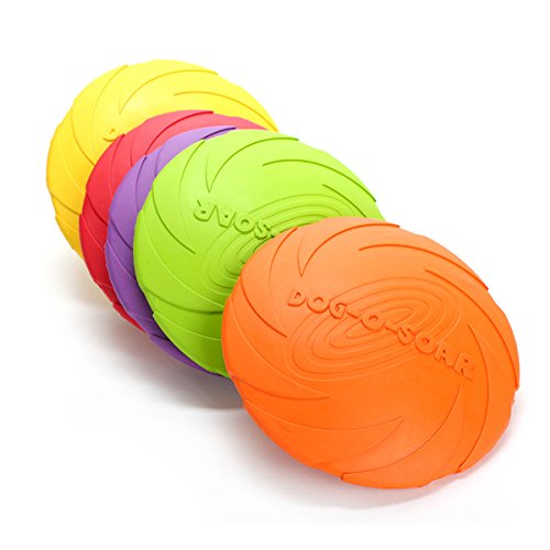 PETCUTE Frisbee Perros Volar Discos Juguete para Perros interactivos Frisbee 2 Piezas ø 15 cm