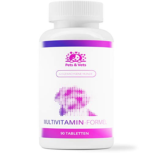 Pets&Vets mulitvitamin de Fórmula para ausgewachsene Perros, 90 Pastillas Tarro Paquete, para Mantener la vitalidad Normal