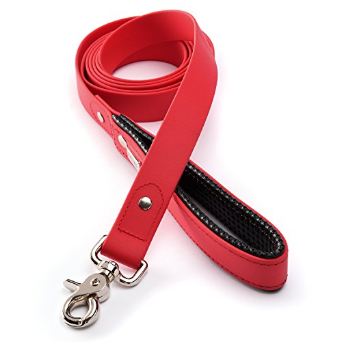 PetTec Juego de Collar en Trioflex, Correa de 2 m + Quick Connector; Enlace Magnético para Abrir y Cerrar el Gancho de la Correa en 1 Segundo, para Perros de hasta 40 kg, Tamaño S (30-40cm), Rojo