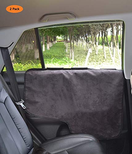 PETTOM Auto Felpudos 2 Felpudos para Las Puertas Traseras Protector de Las Puertas Interiores del Coche Mantas de Puerta de Coche Contra Las Huellas del Perro, Color Negro