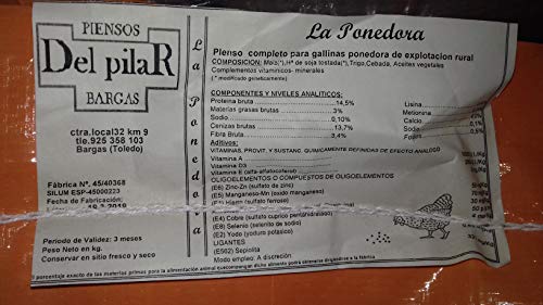 Pienso para gallinas ponedoras en Saco de 25 Kilos