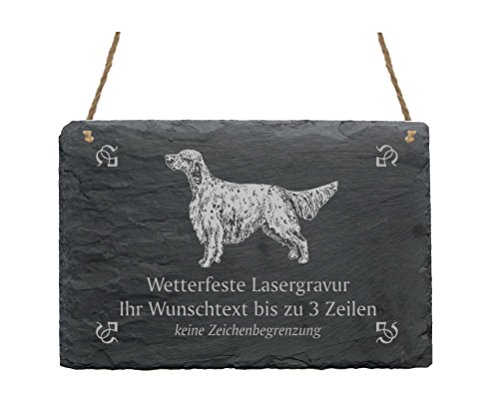 Pizarra « English Setter » su texto + Diseño – 22 x 16 cm – cartel con perro