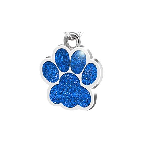 Placa Chapa de identificación Personalizada para Collar Perro Gato Mascota grabada (Azul)