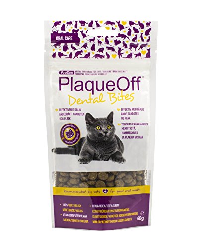 PlaqueOff - Mordeduras dentales para Gato, 60 g