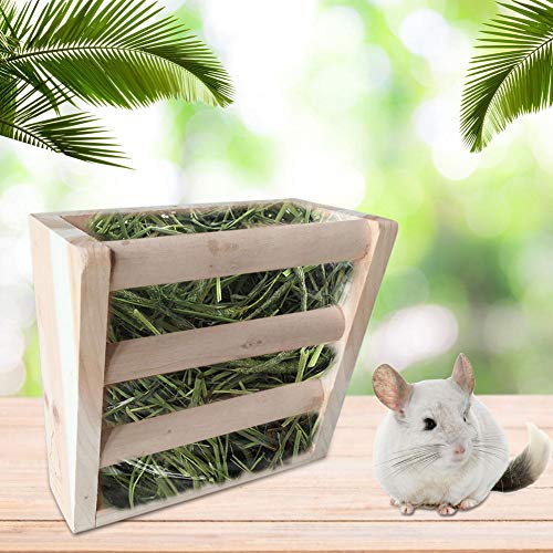 Ploufer Alimentador de heno de Conejo, comedero de Madera Alimentador de heno para Conejos Chinchillas Cerdos de Guinea Totoro Sweet