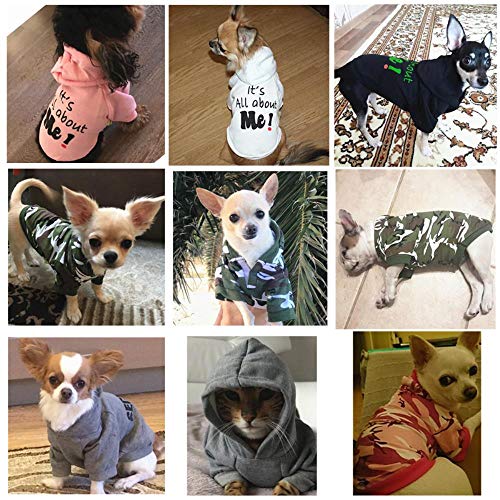 PONNMQ Ropa para Perros de Seguridad Sudaderas con Capucha clásicas para Perros Ropa para Perros pequeños Chaqueta de Abrigo de otoño para Yorkie Chihuahua Cachorro Ropa 10d3S1, GY, S