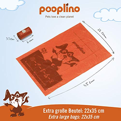 pooplino 360 Hunde-Kotbeutel de plástico Reciclado - Extra Grande, Extra Firme y auslaufsicher - la Alternativa ecológica a biodegradables Bio-Gassibeuteln