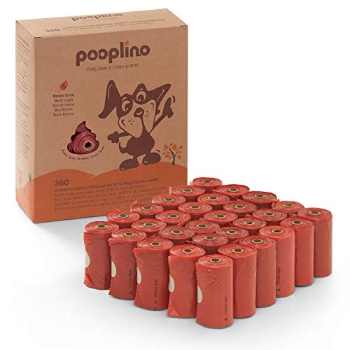 pooplino 360 Hunde-Kotbeutel de plástico Reciclado - Extra Grande, Extra Firme y auslaufsicher - la Alternativa ecológica a biodegradables Bio-Gassibeuteln