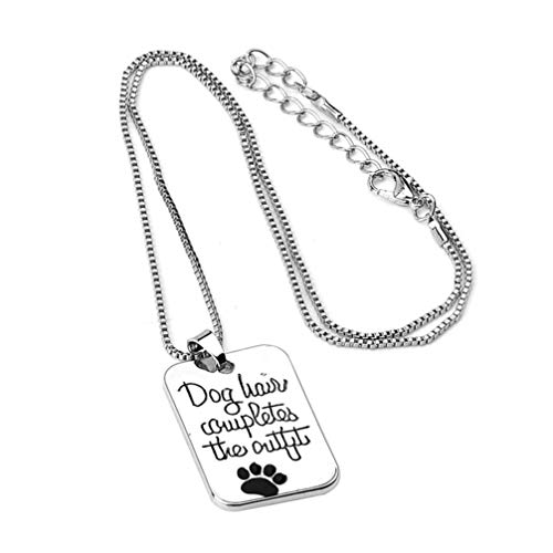 POPETPOP 2 Piezas Carta Colgante para Mascotas Collar de Joyería Grabado Atractivo Accesorios de Foto Regalo de Perro de Cadena de Aleación para Perro Cachorro Mujeres Niñas