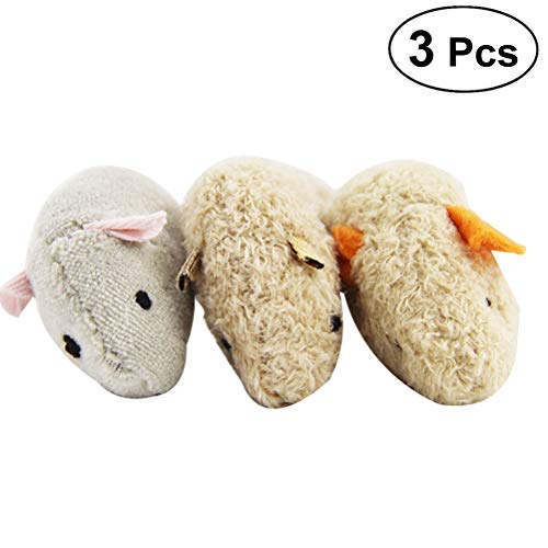 POPETPOP 3pcs Pet Cat Bite-Resistant Toy Plush High Simulated Little Mouse Mouselet Ocultar y Buscar Accesorios para Juegos