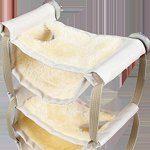 POPETPOP Casa de Cama Colgante para Hamster Multicapa, Peluche Hamaca para Pequeños Animales, Nido de Acogedor para Hamster Chinchilla Gerbil (Amarillo)