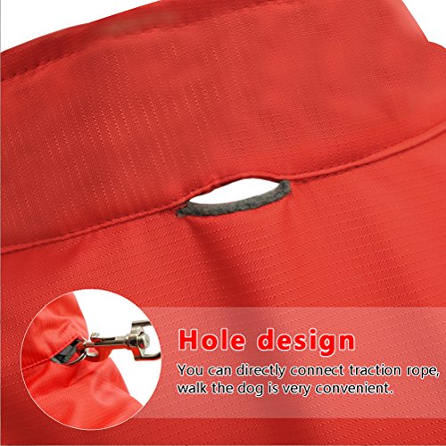 POPETPOP Chaqueta de Invierno para Perros Chaqueta de Lana Impermeable para Mascotas Parka Ropa de Perro de Abrigo para Perros Grandes Tamaño XL (Rojo)