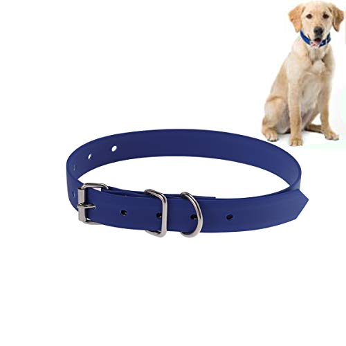 POPETPOP Collar Impermeable de PVC Azul para Mascotas Cachorro Perro Pequeños y Grande