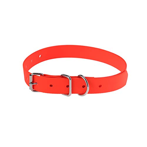 POPETPOP Collar Impermeable de PVC Naranja para Mascotas Cachorro Perro Pequeños y Grande