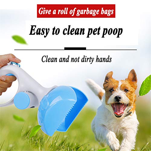 ppaphh Recogedor Excrementos Perro Bolsas Perro Perro Bolsas de residuos Automático Pooper Scooper Parte Superior del recogedor de Caca de Perro Blue