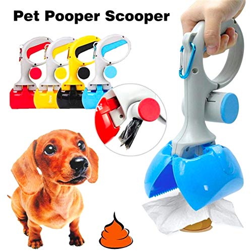 ppaphh Recogedor Excrementos Perro Bolsas Perro Perro Bolsas de residuos Automático Pooper Scooper Parte Superior del recogedor de Caca de Perro Blue