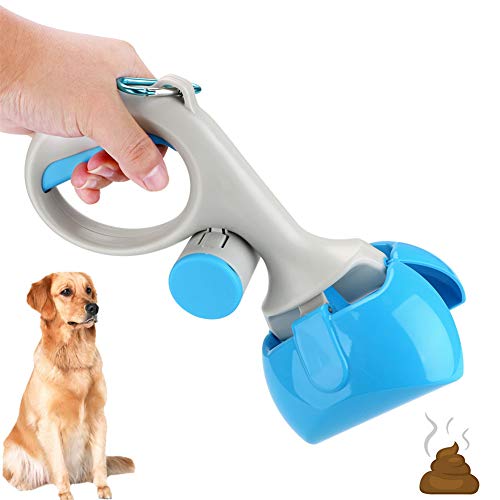 ppaphh Recogedor Excrementos Perro Bolsas Perro Perro Bolsas de residuos Automático Pooper Scooper Parte Superior del recogedor de Caca de Perro Blue