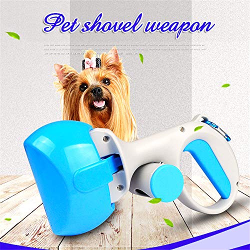 ppaphh Recogedor Excrementos Perro Bolsas Perro Perro Bolsas de residuos Automático Pooper Scooper Parte Superior del recogedor de Caca de Perro Blue