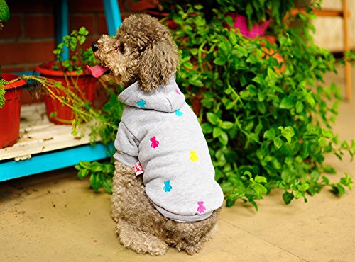 PRIMA Cachorro Perros Chaqueta Sudadera con Capucha Abrigo de Invierno con Forro Polar para Pequeñas y Medianas Perros, Gris, Gris XS