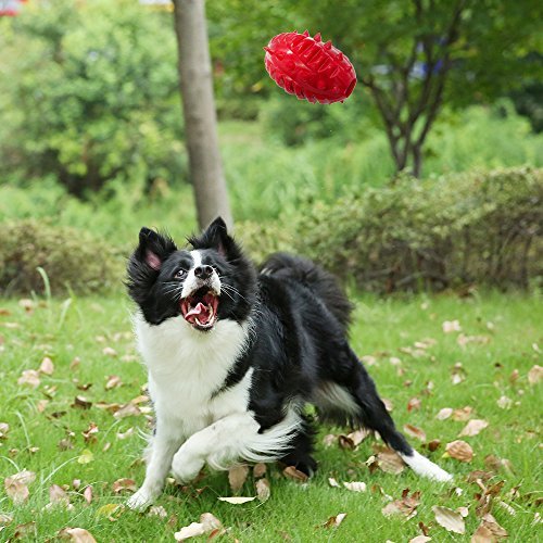 Pro Goleem Juguete de Goma para Masticar, Huevo de Dinosaurio Indestructible para Cachorros, Perros pequeños y medianos, Rojo