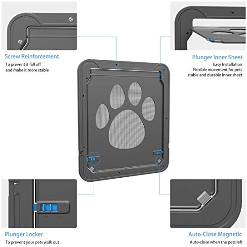 Productos de seguridad para mascotas Patrón Huella del perro casero de la cerradura auto con llave la puerta / ventana del gato de seguridad de la aleta de la puerta de mascota, Tamaño: 42x37cmXY