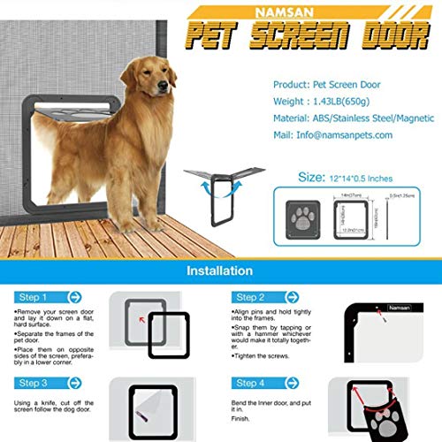 Productos de seguridad para mascotas Patrón Huella del perro casero de la cerradura auto con llave la puerta / ventana del gato de seguridad de la aleta de la puerta de mascota, Tamaño: 42x37cmXY