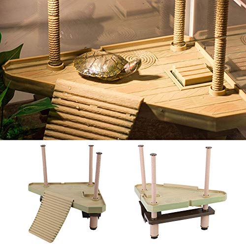 Pssopp Turtle Pier Plataforma Flotante para Tortuga para Reptiles con Escalera de rampa para Acuario o pecera, decoración para pequeños Reptiles Tortugas